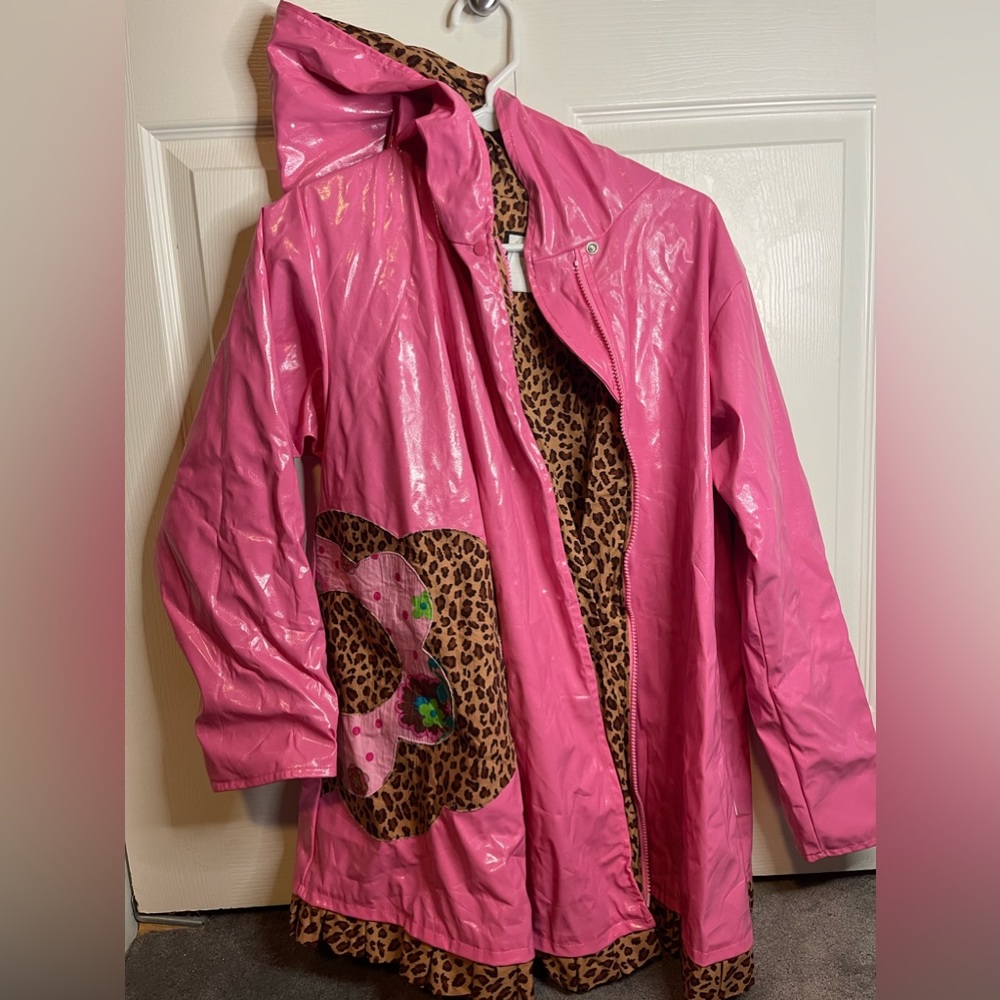 Kids Pink Raincoat Size L Corky&Company